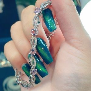 Beautiful pink tourmaline silver bracelet 💖